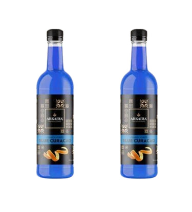 Arkadia Blue Curacao Syrup 750ml bottle – vibrant blue non-alcoholic tropical syrup for cocktails and mocktails